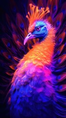 Neon Peacock: Mesmerizing Chaos in Dynamic Composition Generative AI