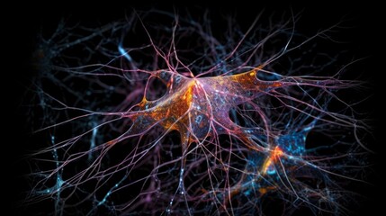 Vibrant Multicolored Neural Network Generative AI