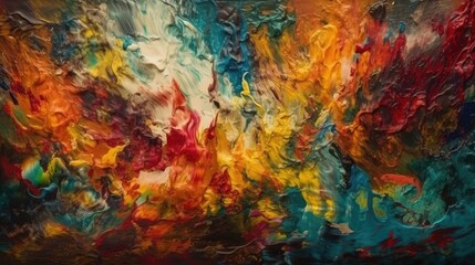 Obraz na płótnie Canvas Vibrant Abstract Oil Painting Textures Generative AI