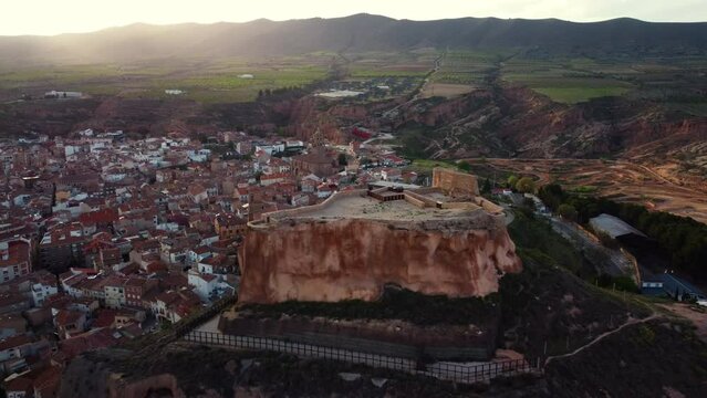 Aerial view of Arnedo, famous touristic destination in La Rioja, Spain. High quality 4k footage