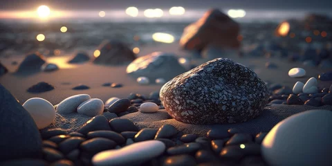Foto op Canvas Serene Beachscape with Cinematic Lighting Generative AI © AlexandraRooss