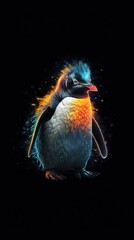 Artistic Penguin Portrait in Bokeh Style Generative AI