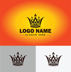 Obraz premium Crown logo icon King Royal Queen icon vector for business app silhouette Crown luxury fashion logo template