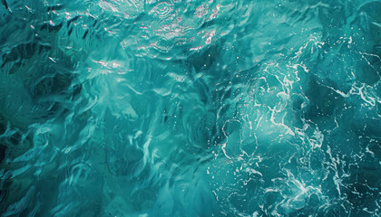 aerial view of serene turquoise water with natural light reflections