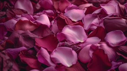 Romantic Pink Rose Petals Floral Background Generative AI