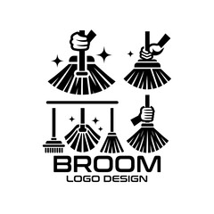 Broom Vector Logo Design