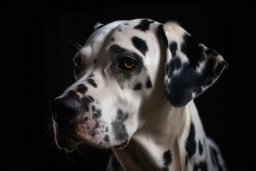 Captivating Dalmatian Pup on Dark Background Generative AI