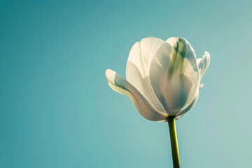 Serenity in Simplicity: A Single White Tulip