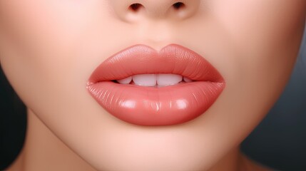 Fototapeta premium Professional Salon Lip Augmentation Procedure Generative AI