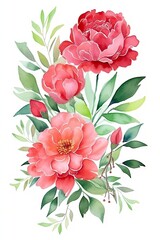 Minimalist Watercolor Floral Mother's Day Greeting Card Generative AI