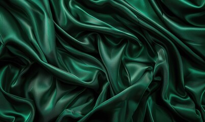 Fototapeta premium background covered in opulent silk fabric in regal emerald green