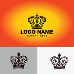Crown logo icon King Royal Queen icon vector for business app silhouette Crown luxury fashion logo template