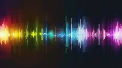 colorful music bars, volume on black background, Sound wave line illustration. Abstract background