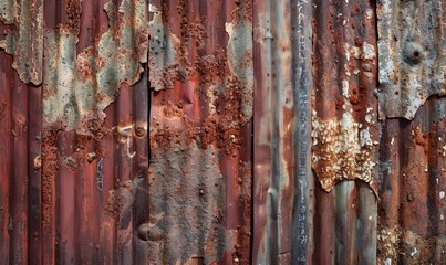 abstract background with rusted metal plates in shades of deep brown and ochre