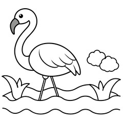 black and white swan vector illustration