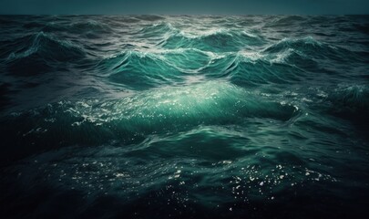 Fototapeta na wymiar Dreamy Ocean Waves - Calming Background for Design Generative AI