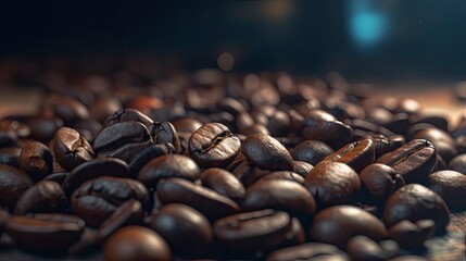 Realistic Cinematic Composition of Coffee Beans Generative AI