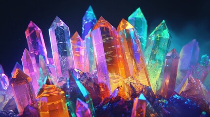Crystal multi-colored crystals, neon.