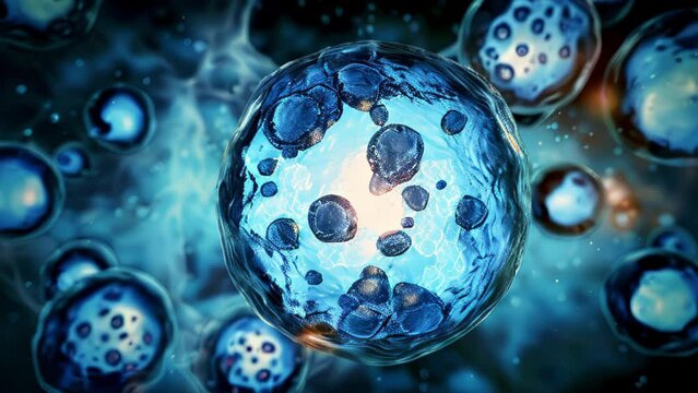 Stem cell research concept, focusing on the potential of human or animal cells in regenerative medicine and therapeutic applications. Scientific breakthrough in healthcare