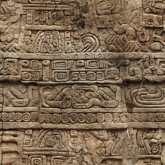 Seamless Aztec Stone Wall Texture Generative AI