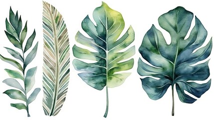 Tropical Botanical Illustration - wallpaper, decoration Generative AI