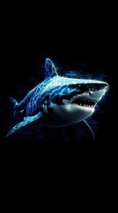 Pixelated Shark in Focus Generative AI
