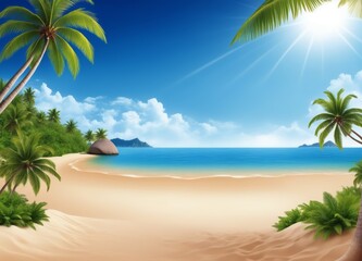 Fototapeta na wymiar Simple beach background Illustration