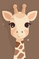 Obraz premium Cute Baby Giraffe Illustration for Design Background Generative AI