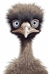 Cute and Sweet Emu Illustration Generative AI