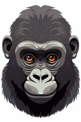 Adorable Baby Gorilla Illustration - Wildlife Art - Generative AI