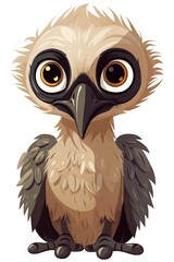 Fototapeta premium Vulture Illustration - Cute and Sweet Baby Face Generative AI
