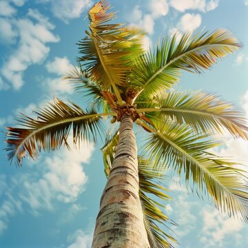 palm tree background.