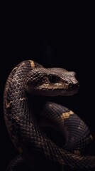 Obraz premium Snake in Vintage Style on Dark Background Generative AI