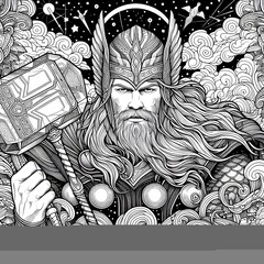 THOR colouring page