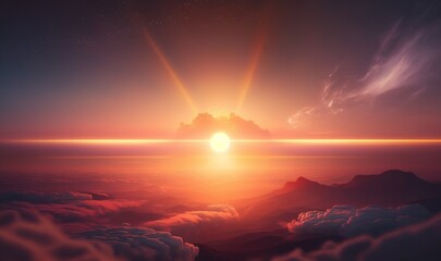 Sunrise: A Soft and Dreamy Background for Professional Color Grading Generative AI