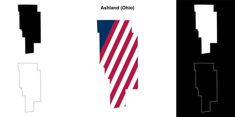 Ashland County (Ohio) outline map set