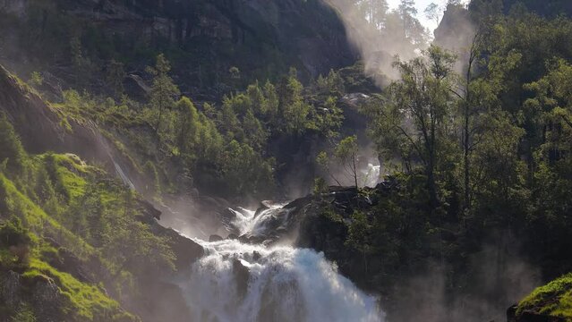 latefossen is one of the most visited waterfalls in norway and is located near skar  4K  