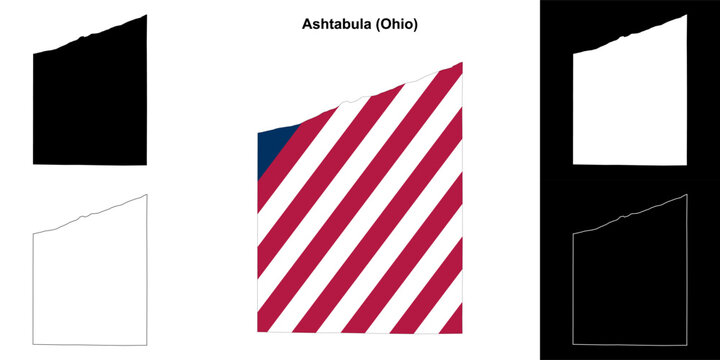Ashtabula County (Ohio) outline map set