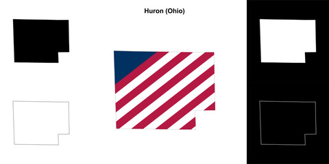 Huron County (Ohio) outline map set