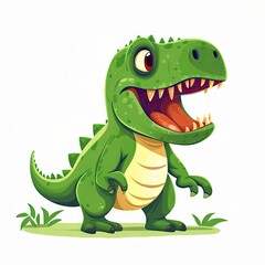 Fototapeta premium Ferocious T-Rex with Angry Expression Minimalist Digital Art Illustration Generative AI
