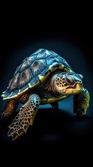 Obraz premium Elegant Turtle Silhouette Canvas Generative AI