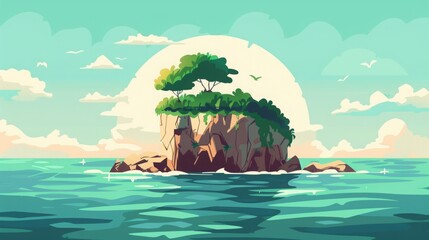 island in the ocean.