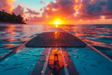 SUP, paddle board, water sport. AI generative - 782439105