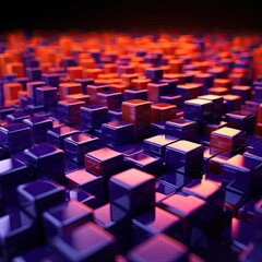 Obraz premium Vibrant Glossy Cubes in Geometric Formation Generative AI