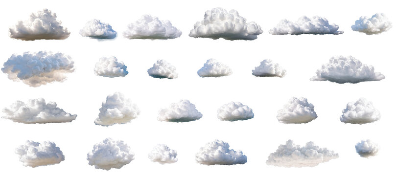 Realistic photo of clouds isolated on transparent alpha background. Perfect for graphic design projects requiring authentic cloud imagery.
