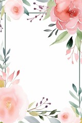 Watercolor Botanical Mother's Day Greeting Card Generative AI