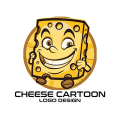 Cheese Cartoon Vector Logo Design
