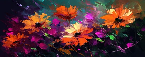 Vibrant Psychedelic Floral Artistry Generative AI