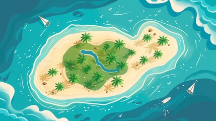island in the ocean.