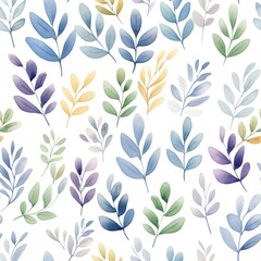 Vibrant Watercolor Foliage Painting Generative AI